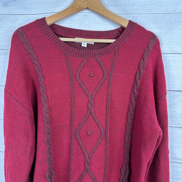 Frye & Co Womens size Large Braided Cable Knit Sweater Western Country Cowgirl - Picture 3 of 9